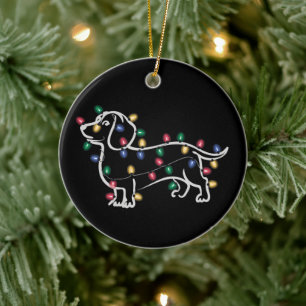 Dachshund Dogs Tree Christmas Xmas Pet Dog Ceramic Tree Decoration