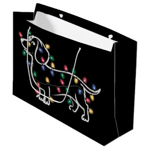 Dachshund Dogs Tree Christmas Xmas Pet Dog Large Gift Bag