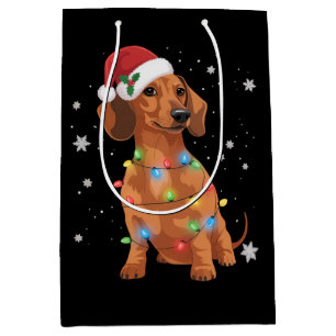 Dachshund Dogs Tree Christmas Xmas Pet Dog Medium Gift Bag
