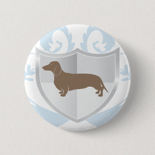 Dachshund Doxie Classic Crest Design 6 Cm Round Badge