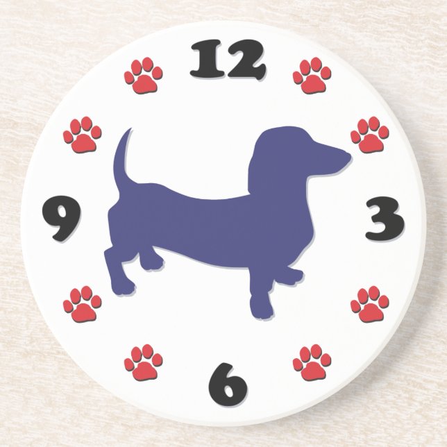 Dachshund Doxie Clock Coaster (Front)