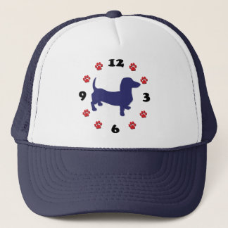 Dachshund Doxie Clock Trucker Hat