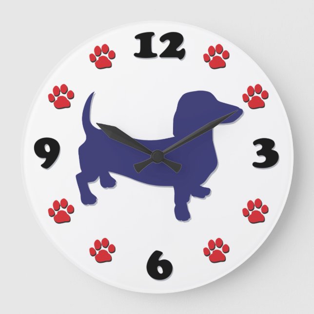 Dachshund Doxie Large Clock (Front)