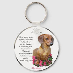 Dachshund Doxie Lovers Art Key Ring