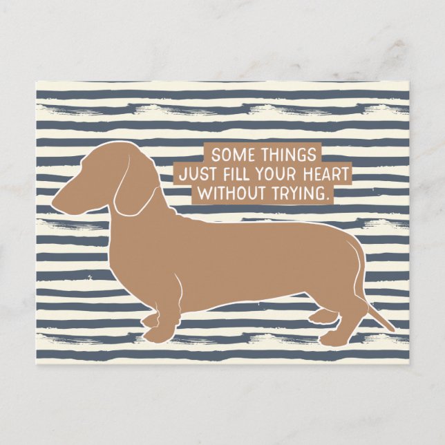 Dachshund Doxie Teckel Lover Illustration Quote Postcard (Front)