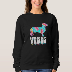 Dachshund Doxie Vibes Dog Tie Dye Hippie Psychedel Sweatshirt