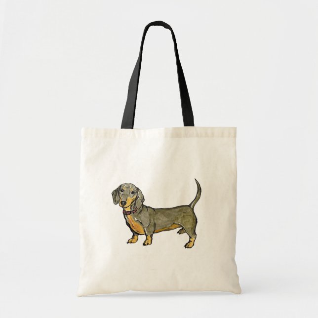 dachshund doxie wiener hot dog tote bag (Front)