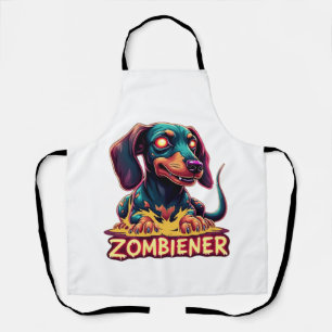 Dachshund Doxie Wiener Sausage Zombie Dog Hallowee Apron