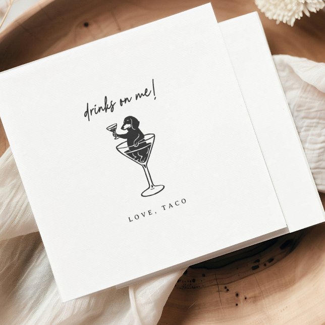 Dachshund Drinks On Me Cocktail Napkins (Creator Uploaded)