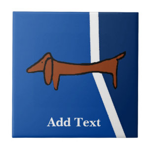 Dachshund  Dutch Look, Personalise Tile