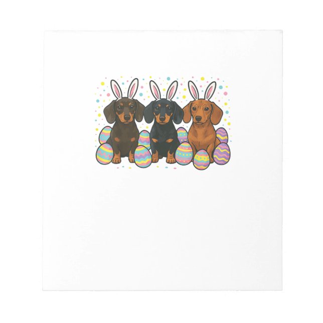 Dachshund Easter T-Shirt Notepad (Front)