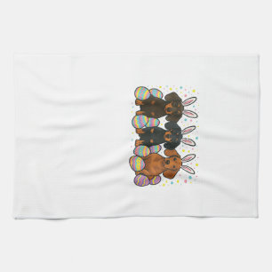 Dachshund Easter T-Shirt Tea Towel