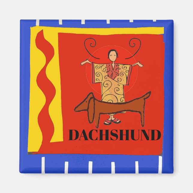 DaCHSHUND, edit text Magnet (Front)