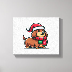 Dachshund Elegance Christmas Anticipation Classic Canvas Print