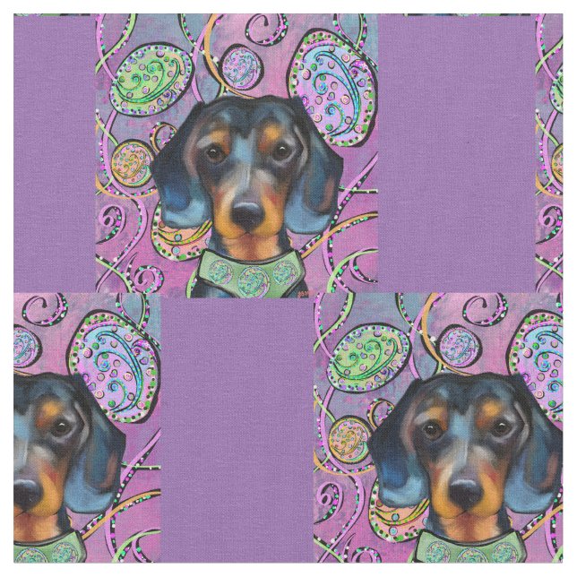 Dachshund  fabric (Close Up)