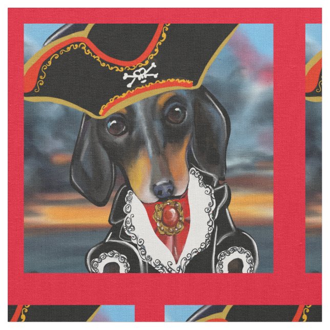 Dachshund  fabric (Close Up)