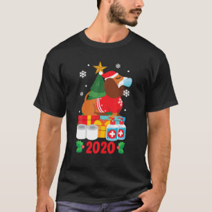 Dachshund Face Mask Funny Christmas Pajama For Fam T-Shirt