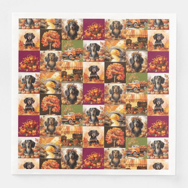 Dachshund Fall Vibe Napkin (Front)