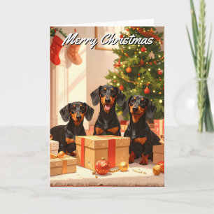 Dachshund Family Christmas Card