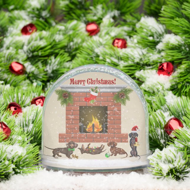 Dachshund Family Christmas Snowglobe (Christmas)