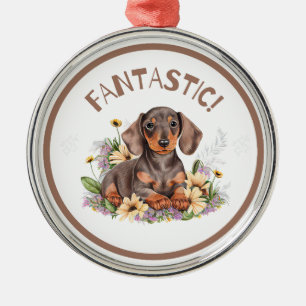Dachshund Fantastic Metal Tree Decoration