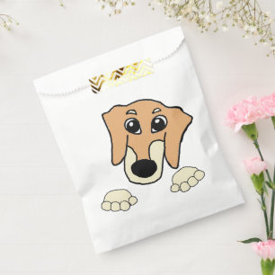 dachshund fawn and cream peeking cartoon favour bags