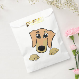 dachshund fawn and tan peeking cartoon favour bags