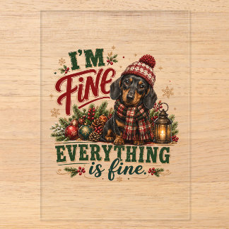 Dachshund Fine Everything Is Fine Acrylic Invitations