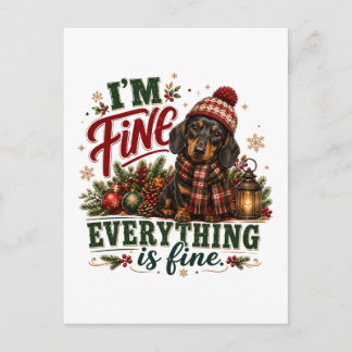 Dachshund Fine Everything Is Fine Invitation Postcard