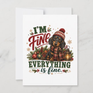 Dachshund Fine Everything Is Fine Thank You Card