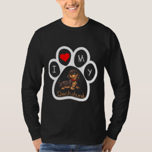 Dachshund Fingerprint I Love My Dachshund T-Shirt