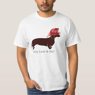 Dachshund Firefighter "Stay Low" T-Shirt
