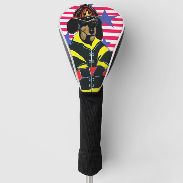 DACHSHUND FIREMEN GOLF HEAD COVER (Front)