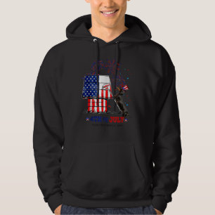 Dachshund Fireworks American Flag Independence Day Hoodie