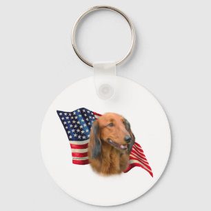 Dachshund Flag Key Ring