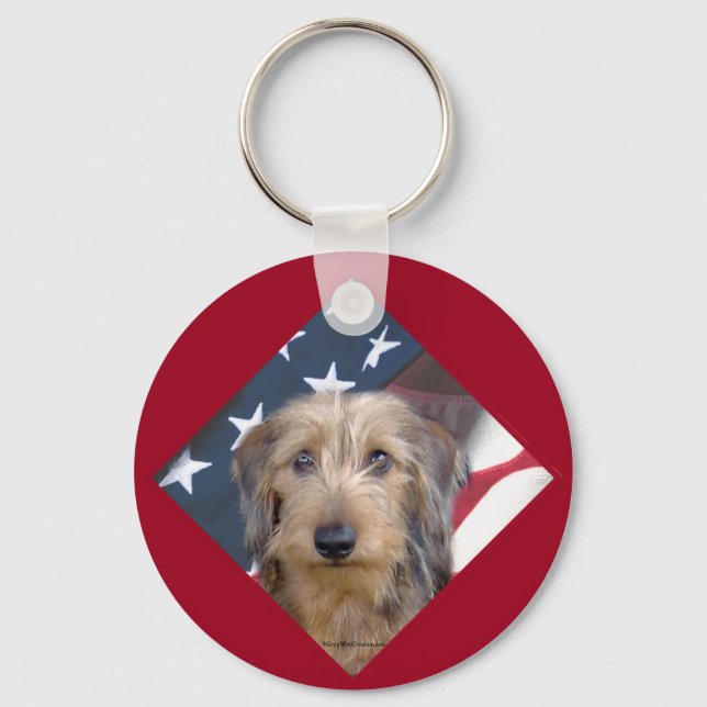 Dachshund Flag Keychain (Front)