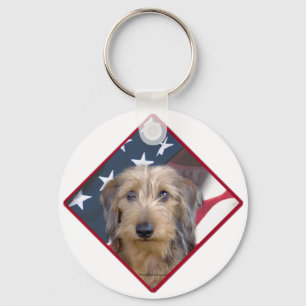 Dachshund Flag Keychain