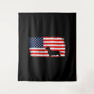 Dachshund Flag Vintage Tapestry