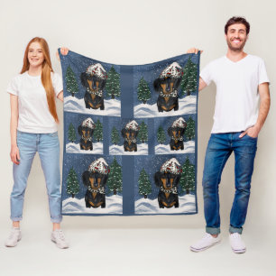 Dachshund fleece blanket