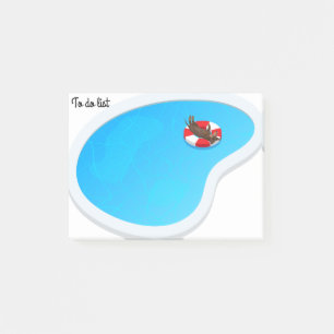 Dachshund Floating On Raft Post-It Notes
