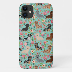 dachshund florals  mint Case-Mate iPhone case