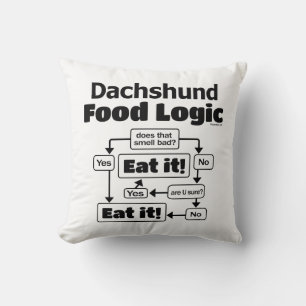 Dachshund Food Logic Cushion