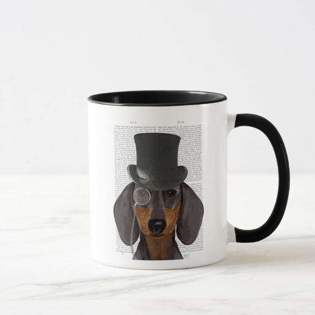 Dachshund, Formal Hound and Hat Mug (Right)