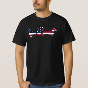 Dachshund Fourth 4th Of July Patriotic Wiener Dogs T-Shirt