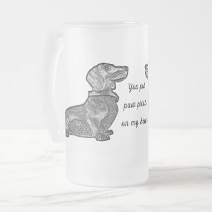 Dachshund Frosted Glass Beer Mug