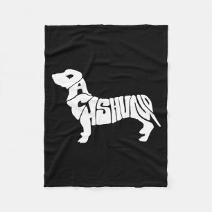 Dachshund Funny Text Dog Tygraphy T Shirt  Fleece Blanket