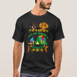 Dachshund Funny Wiener Dog Cute Pet Camping Ruffi T-Shirt