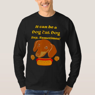 Dachshund  Funny Wiener Dog Pet Cute Dog Eating Ho T-Shirt