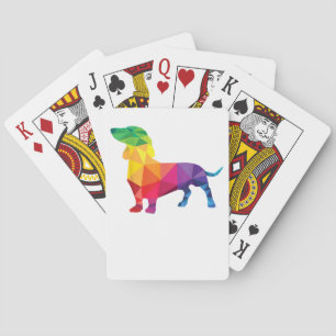 Dachshund Gay Pride LGBT Rainbow Flag Gifts Dog Lo Playing Cards