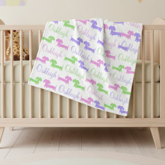 Dachshund Gender Neutral Nursery Blanket